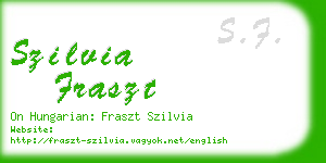 szilvia fraszt business card